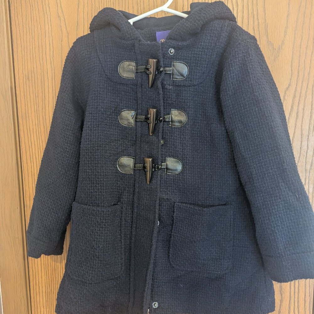 Madden Girl Hooded Toggle Zip‎ Peacoat Jacket Navy Blue- Girls Small
